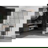 Mexen Kioto+ L douchewand met plank Walk-in 110 x 200 cm, zwart raster, geborsteld koper - 800-110-123-65-77