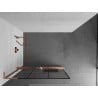 Mexen Kioto+ L shower panel with shelf Walk-in 120 x 200 cm, black grid, brushed copper - 800-120-123-65-77