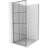 Mexen Kioto+ L ścianka prysznicowa z półką Walk-in 70 x 200 cm, czarna kratka, nikiel szczotkowany - 800-070-123-97-77