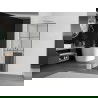 Mexen Kioto+ L Douchewand met plank Walk-in 80 x 200 cm, zwart raster, geborsteld nikkel - 800-080-123-97-77