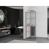 Mexen Kioto+ L dušisein riiuliga Walk-in 80 x 200 cm, must ruudustik, roosa kuld - 800-080-123-60-77