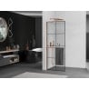 Mexen Kioto+ L paroi de douche avec étagère Walk-in 90 x 200 cm, quadrillage noir, or rose - 800-090-123-60-77