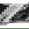 Mexen Kioto+ L douchewand met plank Walk-in 110 x 200 cm, zwart raster, roze goud - 800-110-123-60-77