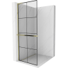 Mexen Kioto+ L dušisein riiuliga Walk-in 70 x 200 cm, must ruudustik, kuldne - 800-070-123-50-77