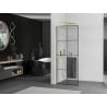 Mexen Kioto+ L Shower Wall with Shelf Walk-in 80 x 200 cm, Black Grid, Gold - 800-080-123-50-77