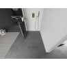 Mexen Kioto+ L ścianka prysznicowa z półką Walk-in 80 x 200 cm, czarna kratka, złota - 800-080-123-50-77