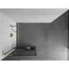 Mexen Kioto+ L ścianka prysznicowa z półką Walk-in 80 x 200 cm, czarna kratka, złota - 800-080-123-50-77