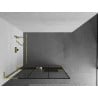 Mexen Kioto+ L Walk-in Shower Wall with Shelf 100 x 200 cm, Black Pattern, Gold - 800-100-123-50-77