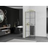Mexen Kioto+ L dušisein riiuliga Walk-in 80 x 200 cm, must ruudustik, kuldne harjatud - 800-080-123-55-77