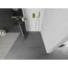 Mexen Kioto+ L ścianka prysznicowa z półką Walk-in 80 x 200 cm, czarna kratka, złota szczotkowana - 800-080-123-55-77
