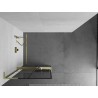 Mexen Kioto+ L dušisein riiuliga Walk-in 80 x 200 cm, must ruudustik, kuldne harjatud - 800-080-123-55-77