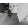 Mexen Kioto+ L dušisein riiuliga Walk-in 100 x 200 cm, must ruudustik, harjatud kuld - 800-100-123-55-77