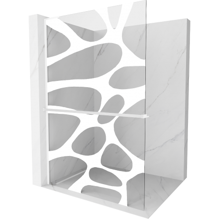 Mexen Kioto+ L paroi de douche avec étagère Walk-in 70 x 200 cm, vague blanche, blanc - 800-070-123-20-97