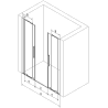 Mexen Velar L Duo Schiebetür 150 cm, transparent, gebürstetes Kupfer - 871-150-003-02-65