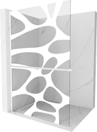 Mexen Kioto+ L parede de chuveiro com prateleira Walk-in 90 x 200 cm, onda branca, branco - 800-090-123-20-97