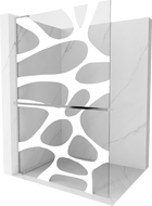Mexen Kioto+ L dušisein riiuliga Walk-in 70 x 200 cm, valge laine, kroom - 800-070-123-01-97