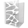 Mexen Kioto+ L Walk-in Shower Wall with Shelf 80 x 200 cm, White Pattern, Chrome - 800-080-123-01-97