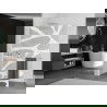 Mexen Kioto+ L Duschwand mit Ablage Walk-in 120 x 200 cm, weißer Wellenschliff, Chrom - 800-120-123-01-97