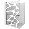 Mexen Kioto+ L Shower Wall with Shelf Walk-in 70 x 200 cm, White Pattern, Black - 800-070-123-70-97