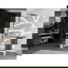 Mexen Kioto+ L Duschwand mit Regal Walk-in 80 x 200 cm, weiße Welle, schwarz - 800-080-123-70-97