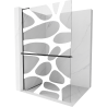 Mexen Kioto+ L Duschwand mit Regal Walk-in 100 x 200 cm, weiße Welle, schwarz - 800-100-123-70-97
