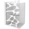 Mexen Kioto+ L paroi de douche avec étagère Walk-in 90 x 200 cm, motif blanc, gris gun brossé - 800-090-123-66-97