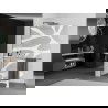 Mexen Kioto+ L Duschwand mit Regal Walk-in 120 x 200 cm, weiße Welle, gebürstet gun gray - 800-120-123-66-97