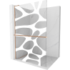 Mexen Kioto+ L Duschwand mit Regal Walk-in 70 x 200 cm, weiße Welle, gebürstetes Kupfer - 800-070-123-65-97