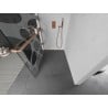 Paroi de douche Mexen Kioto+ L avec étagère Walk-in 100 x 200 cm, motif blanc, laiton brossé - 800-100-123-65-97