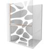 Mexen Kioto+ L shower wall with shelf Walk-in 110 x 200 cm, white wave, brushed copper - 800-110-123-65-97