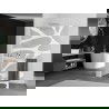Mexen Kioto+ L Duschwand mit Ablage Walk-in 90 x 200 cm, weiße Welle, gebürsteter Nickel - 800-090-123-97-97