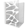 Mexen Kioto+ L Duschwand mit Regal Walk-in 100 x 200 cm, weiße Welle, gebürsteter Nickel - 800-100-123-97-97