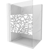 Mexen Kioto+ L Duschwand mit Regal Walk-in 70 x 200 cm, weißes Muster, weiß - 800-070-123-20-85