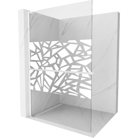 Mexen Kioto+ L paroi de douche avec étagère Walk-in 80 x 200 cm, motif blanc, blanc - 800-080-123-20-85