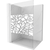 Mexen Kioto+ L Shower Panel with Shelf Walk-in 120 x 200 cm, White Pattern, White - 800-120-123-20-85