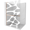 Mexen Kioto+ L Shower Wall with Shelf Walk-in 90 x 200 cm, White Wave, Rose Gold - 800-090-123-60-97