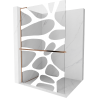 Mexen Kioto+ L Duschwand mit Regal Walk-in 100 x 200 cm, weiße Welle, Roségold - 800-100-123-60-97