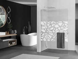 Mexen Kioto+ L dušisein riiuliga Walk-in 70 x 200 cm, valge muster, kroom - 800-070-123-01-85