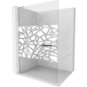 Mexen Kioto+ L Douchewand met plank Walk-in 70 x 200 cm, wit patroon, chroom - 800-070-123-01-85