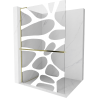 Mexen Kioto+ L Duschwand mit Regal Walk-in 70 x 200 cm, weiße Welle, Gold - 800-070-123-50-97