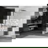 Mexen Kioto+ L Duschwand mit Ablage Walk-in 90 x 200 cm, weißes Muster, schwarz - 800-090-123-70-85