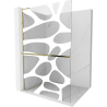 Mexen Kioto+ L Douchewand met plank Walk-in 80 x 200 cm, witte golf, goud - 800-080-123-50-97