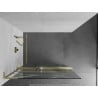 Mexen Kioto+ L Duschabtrennung mit Regal Walk-in 70 x 200 cm, weiße Welle, gebürstetes Gold - 800-070-123-55-97