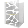 Mexen Kioto+ L Duschabtrennung mit Regal Walk-in 70 x 200 cm, weiße Welle, gebürstetes Gold - 800-070-123-55-97