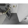 Mexen Kioto+ L tuš pregrada s polico Walk-in 100 x 200 cm, bela vala, zlata krtačena - 800-100-123-55-97