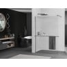 Mexen Kioto+ paroi de douche avec étagère Walk-in 140 x 200 cm, striée, gris canon brossé - 800-140-121-66-09