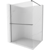 Mexen Kioto+ paroi de douche avec étagère Walk-in 70 x 200 cm, rayures, gun metal - 800-070-121-95-09
