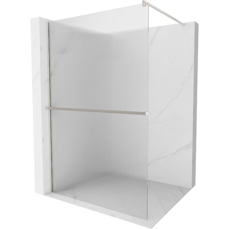 Mexen Kioto+ Duschwand mit Regal Walk-in 70 x 200 cm, klar, gebürstetes Nickel - 800-070-121-97-09