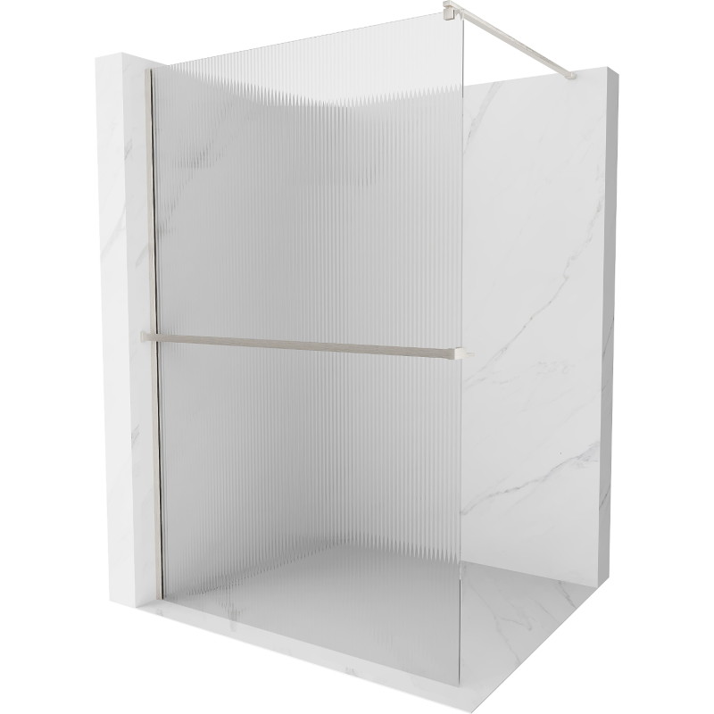 Mexen Kioto+ dušinurk riiuliga Walk-in 80 x 200 cm, triibuline, harjatud nikkel - 800-080-121-97-09