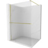 Mexen Kioto+ shower wall with Walk-in shelf 70 x 200 cm, stripes, brushed gold - 800-070-121-55-09